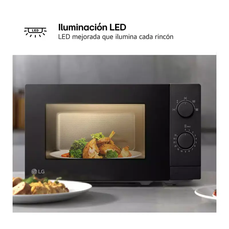 MICROONDAS 0.7P³ COMPACTO LG CON PUERTA DE CRISTAL MS2082